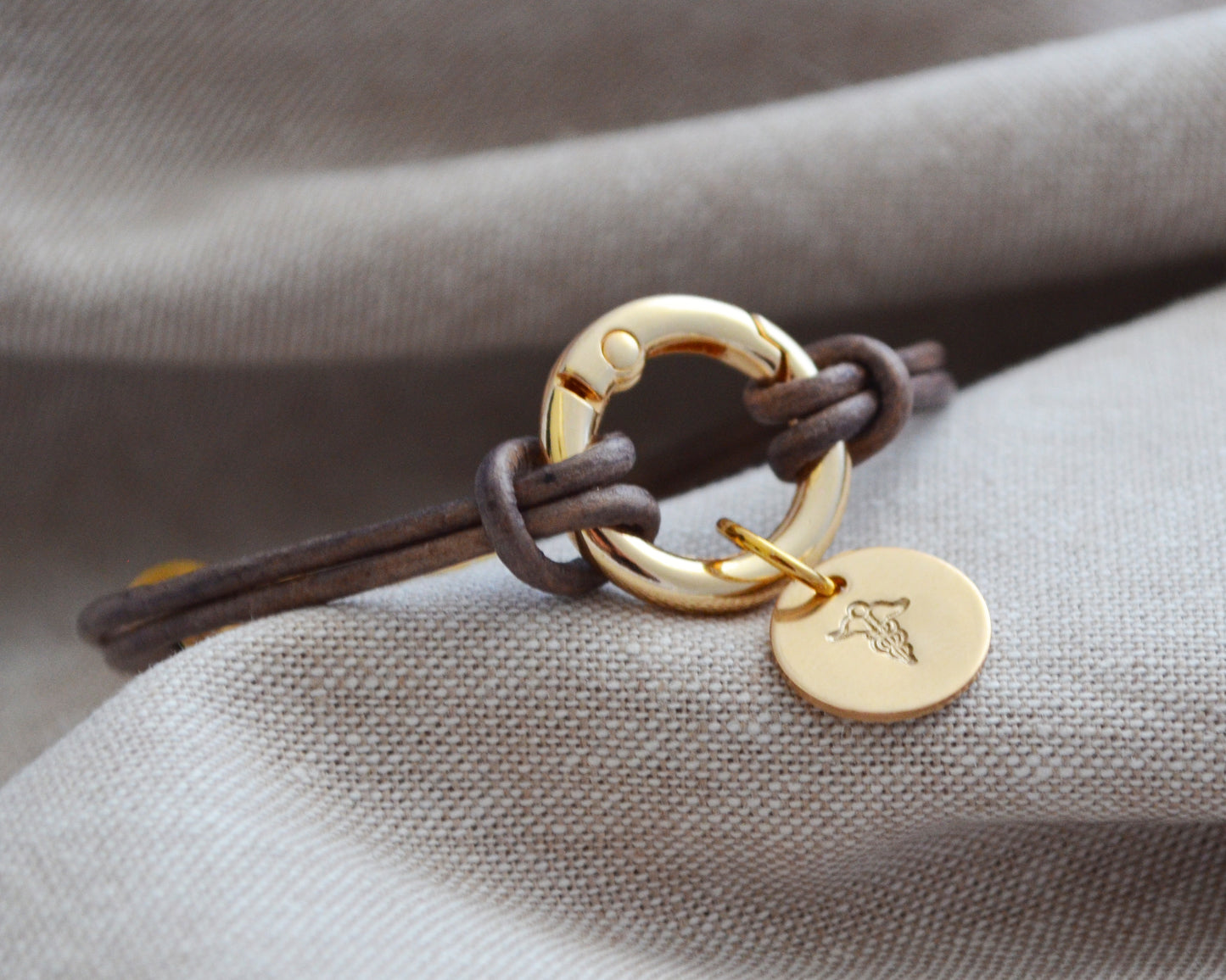 Circle Clasp Medical Alert Charm Bracelet