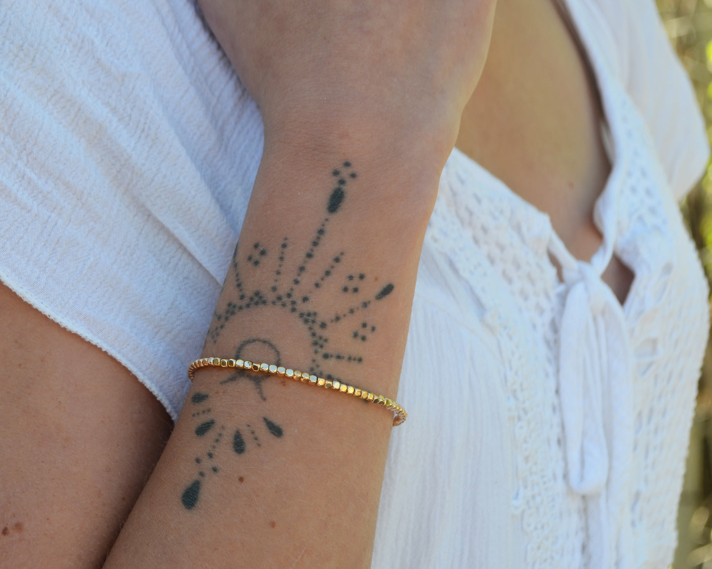 Gold Bead Layering Bracelet