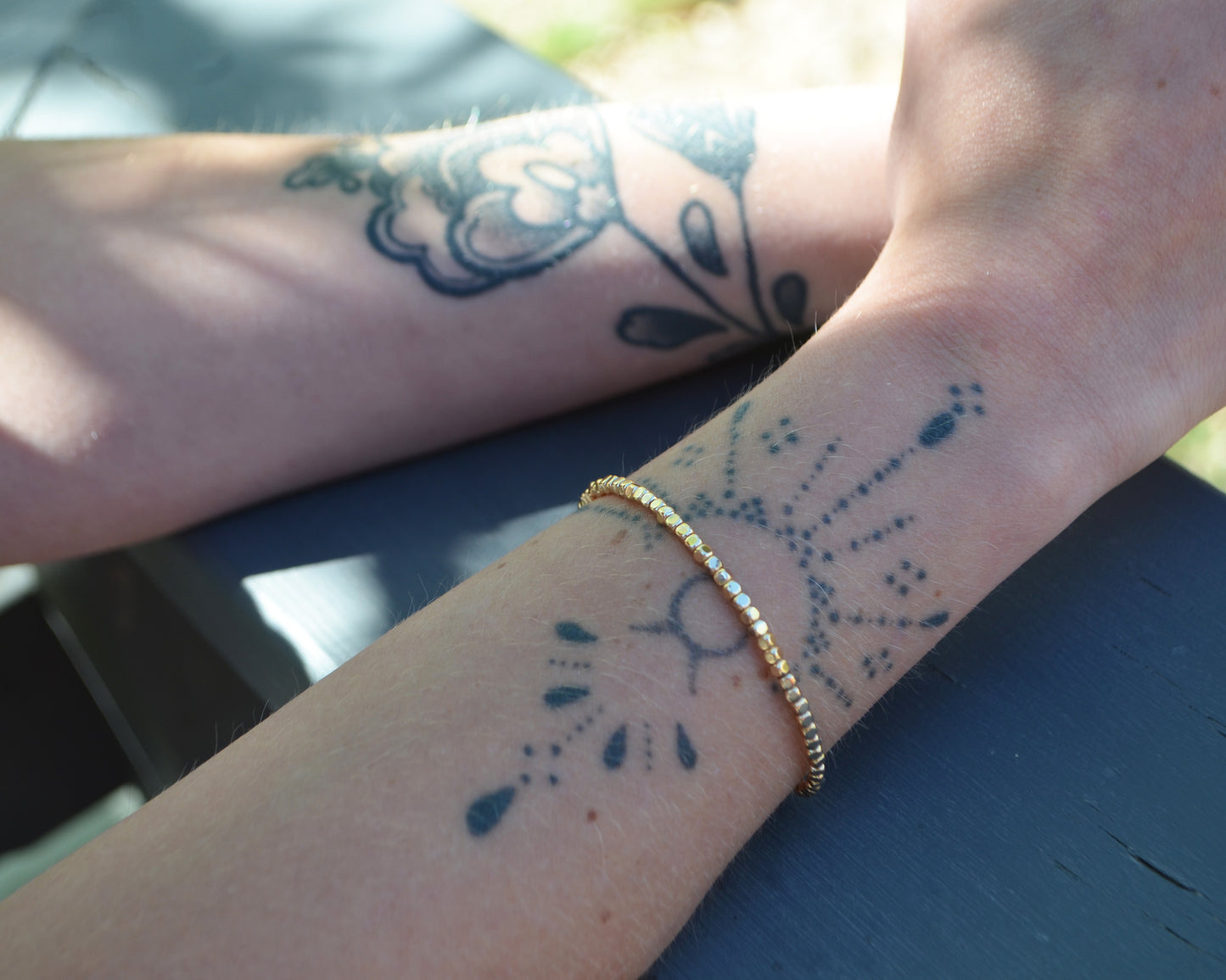 Gold Bead Layering Bracelet