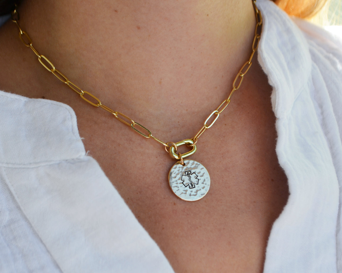 Paperclip Chain Medical Alert Necklace