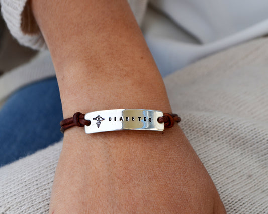 Classic Leather Medical ID Bracelet