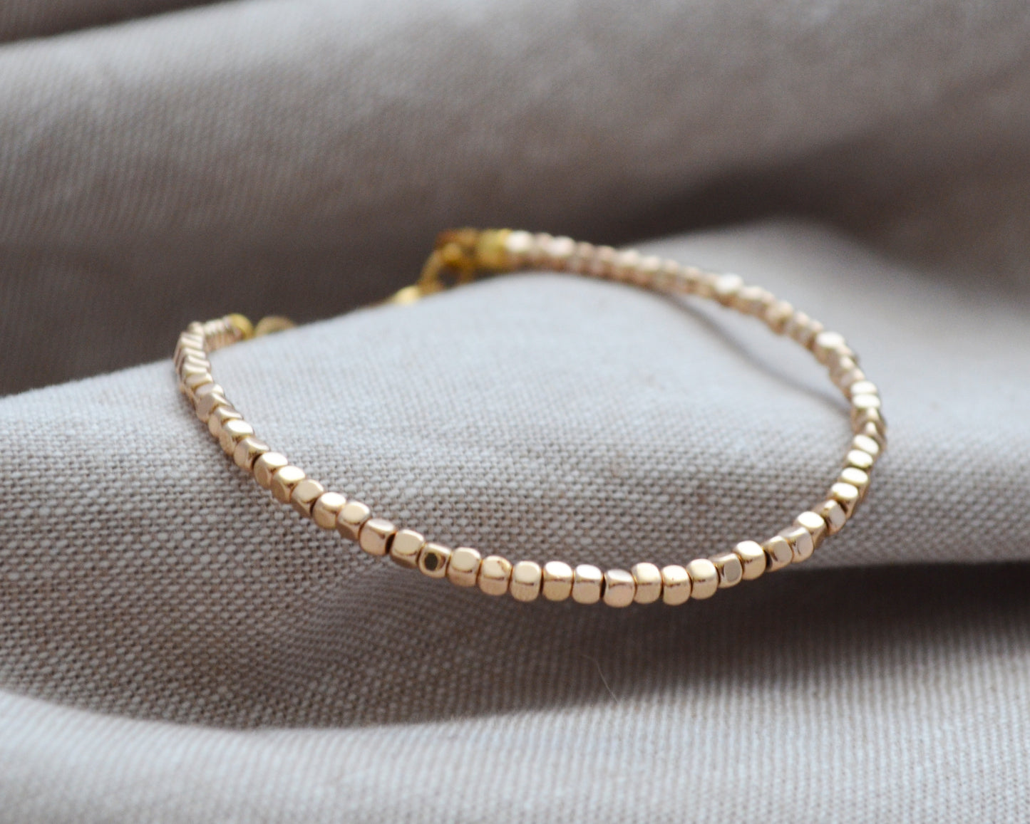Gold Bead Layering Bracelet