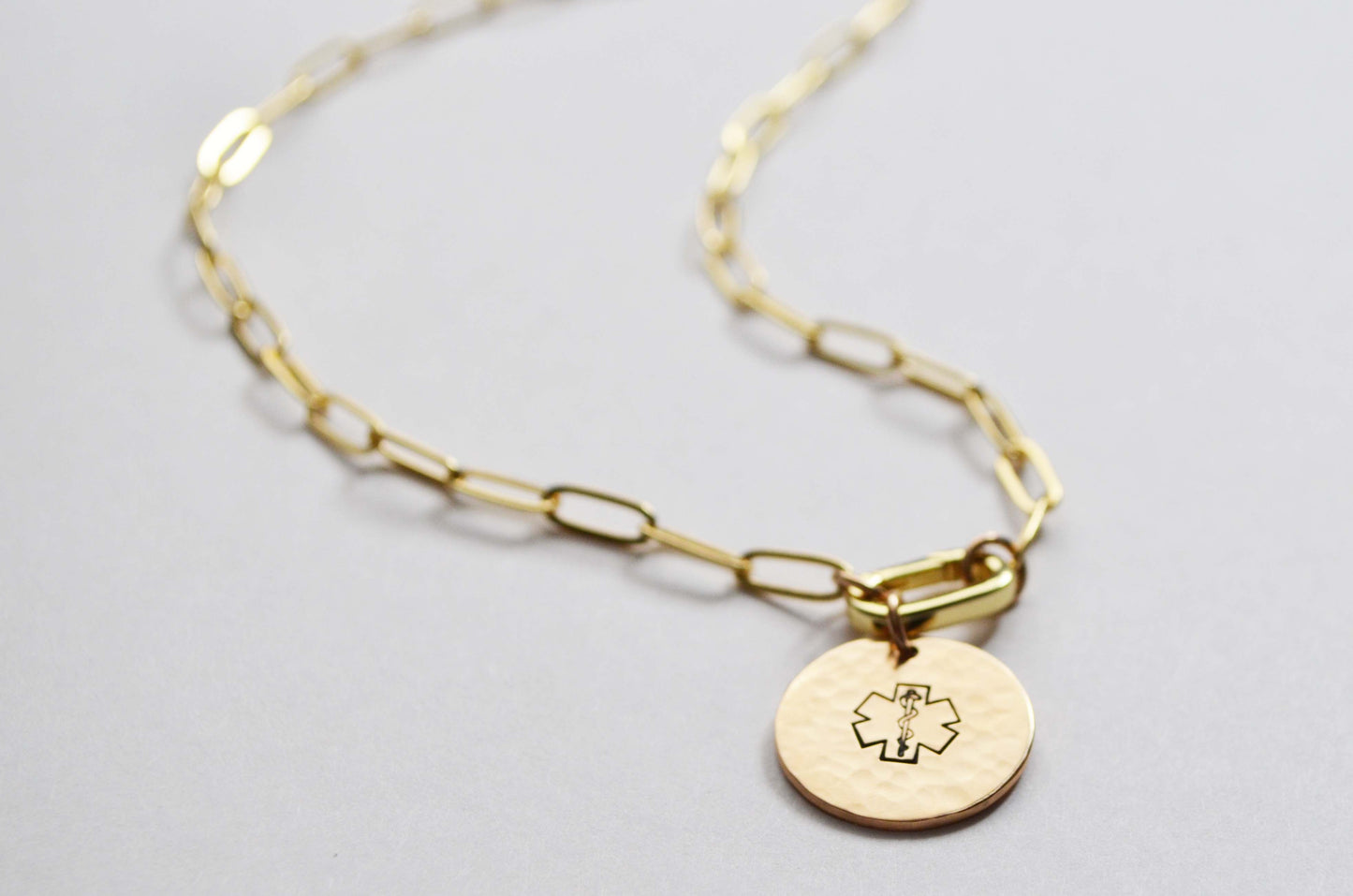 Paperclip Chain Medical Alert Necklace