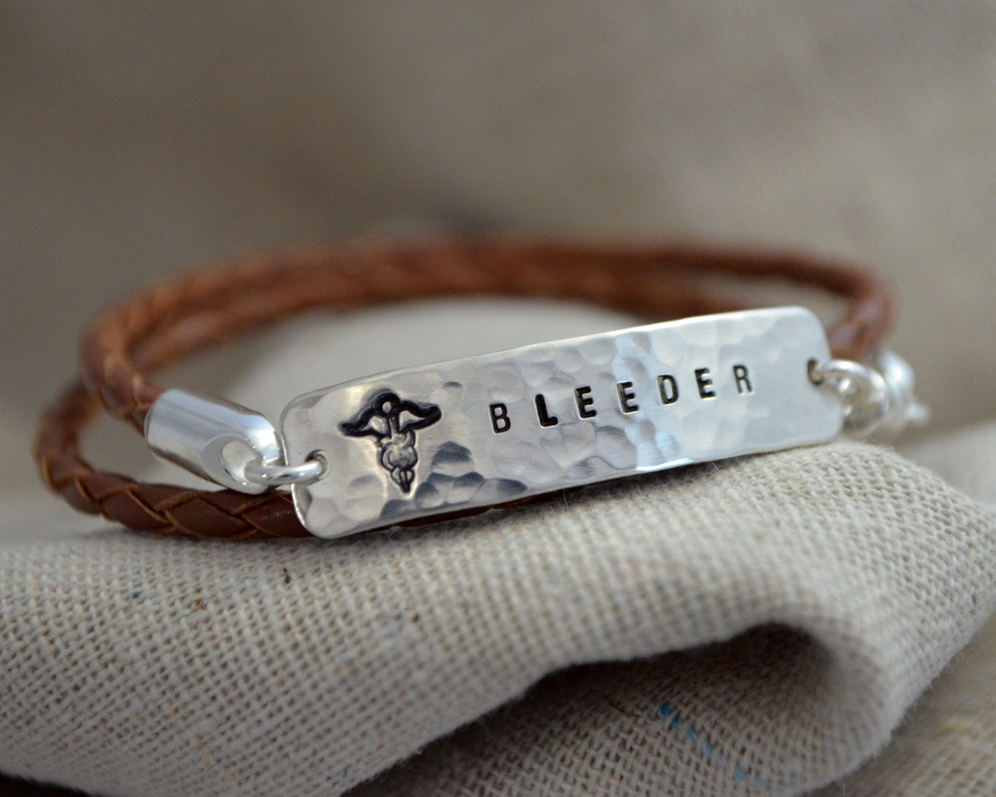 Dainty Hammered Wrap Med Alert Bracelet